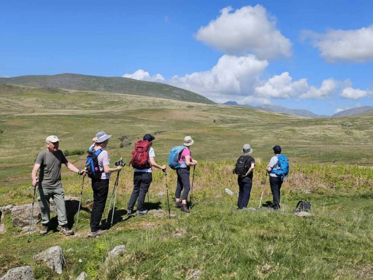 Hiking from Eskdale to Wasdale under the lee of mighty Scafell (out of picture on the right).